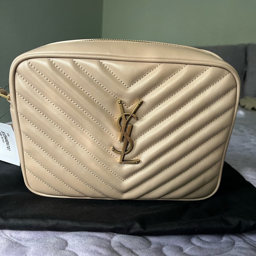 NWT Yves Saint Laurent Lou Camera bag in Dark Beige